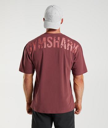 Pánské T Shirts Gymshark Power Růžové Hnědé | CZ 2544AHK